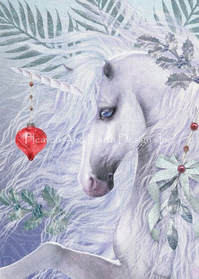 Diamond Painting Canvas - Mini Christmas Unicorn - Click Image to Close